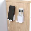 Wall Mounted Remote & Mobile Holder home wall hanging free punching simple creative multi-function storage box - Image 3
