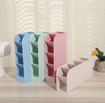 4 Grid Candy pencil Storage Stand Holder| Compartments Desk Organizer||Multicolor|Stationery Storage Organiser for Home & Office - Image 3