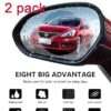 Waterproof Anti Fog Car Film Rainproof Anti-Water Film Rear-View Mirror Film | car membrence | Protective Clear Safe Driving Sticker- 2 pieces - Image 4