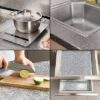 Silver Oil Proof Waterproof Wallpaper Furniture Marble Stickers (Silver Karkari) Mat Marble Wallpaper Wall Self Adhesive Wallpaper for Kitchen Stickers (60*200cm) - Image 5