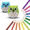 Manual Cute Cartoon Owl Pattern Hand Held Pencil Sharpeners Pencil Sharpener,Pack of 1 Pencil Sharpeners 2 Holes for Kids - Image 3
