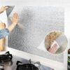 Silver Oil Proof Waterproof Wallpaper Furniture Marble Stickers (Silver Karkari) Mat Marble Wallpaper Wall Self Adhesive Wallpaper for Kitchen Stickers (60*200cm) - Image 4