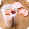 3 Section Container Cereal Dispenser Storage Jar Box Container Bin With Lid For Kitchen Food Rice Pasta Nuts Grains - Image 3