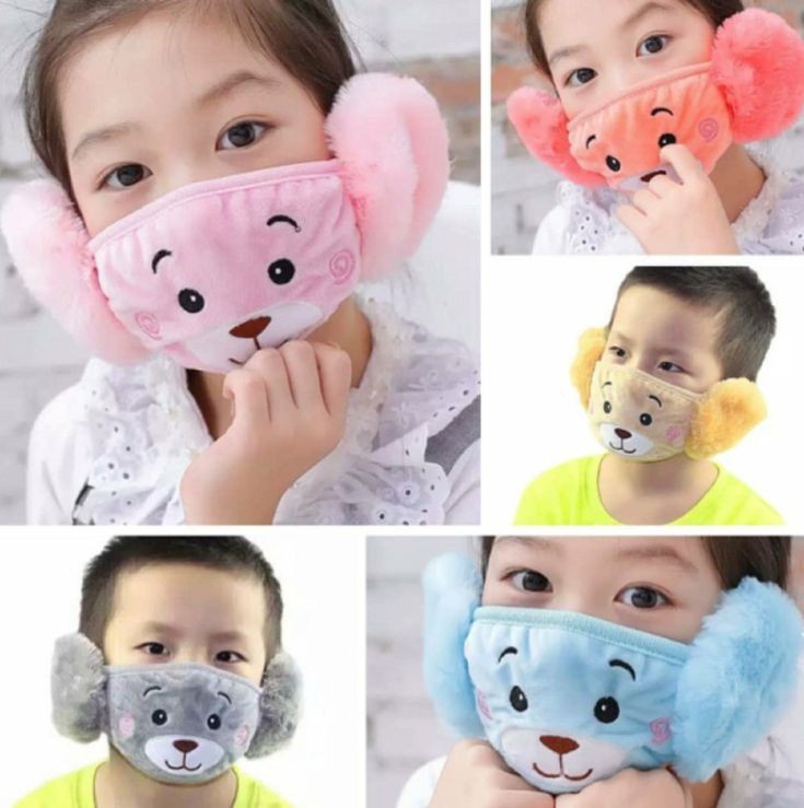 Winter Kids Face Mask Printed Woolen Mask, Warm Winter Woolen Mask for Boys And Girl's fit Washable, Reusable Cloth Mask