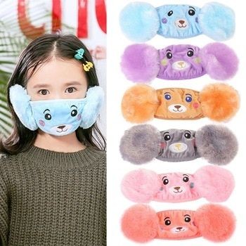 Winter Kids Face Mask Printed Woolen Mask, Warm Winter Woolen Mask for Boys And Girl's fit Washable, Reusable Cloth Mask - Image 4