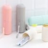 Travel Toothbrush Case Round Toothbrush Holder Capsule Shape Travel Storage Round Case Cover Holder Bottle Plastic Travel Toothbrush - Image 4