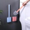 Silicon Toilet Brush with Plastic Holder for Western and Indian Toilet, Wall Mounted Anti-drip Set Toilet - Image 4
