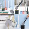 Silicon Toilet Brush with Plastic Holder for Western and Indian Toilet, Wall Mounted Anti-drip Set Toilet - Image 3